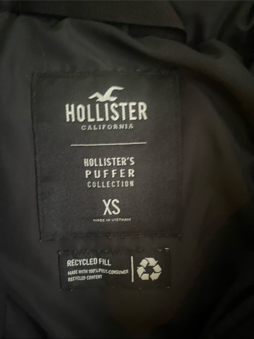 Hollister Black Cropped Puffer Jacket - Picture 3 of 4